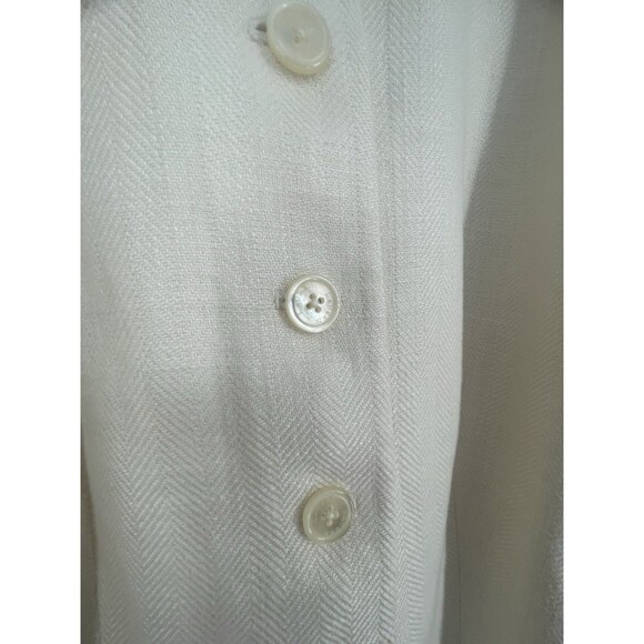 Lauren Ralph Lauren Blazer 100% Linen Mandarin Collar Herringbone Woven Jacket - Picture 12 of 15